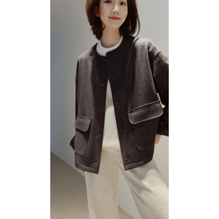 26春高级软牛仔【*禾同款/琎口_精纺高支羊毛/斜纹夹花】短款外套