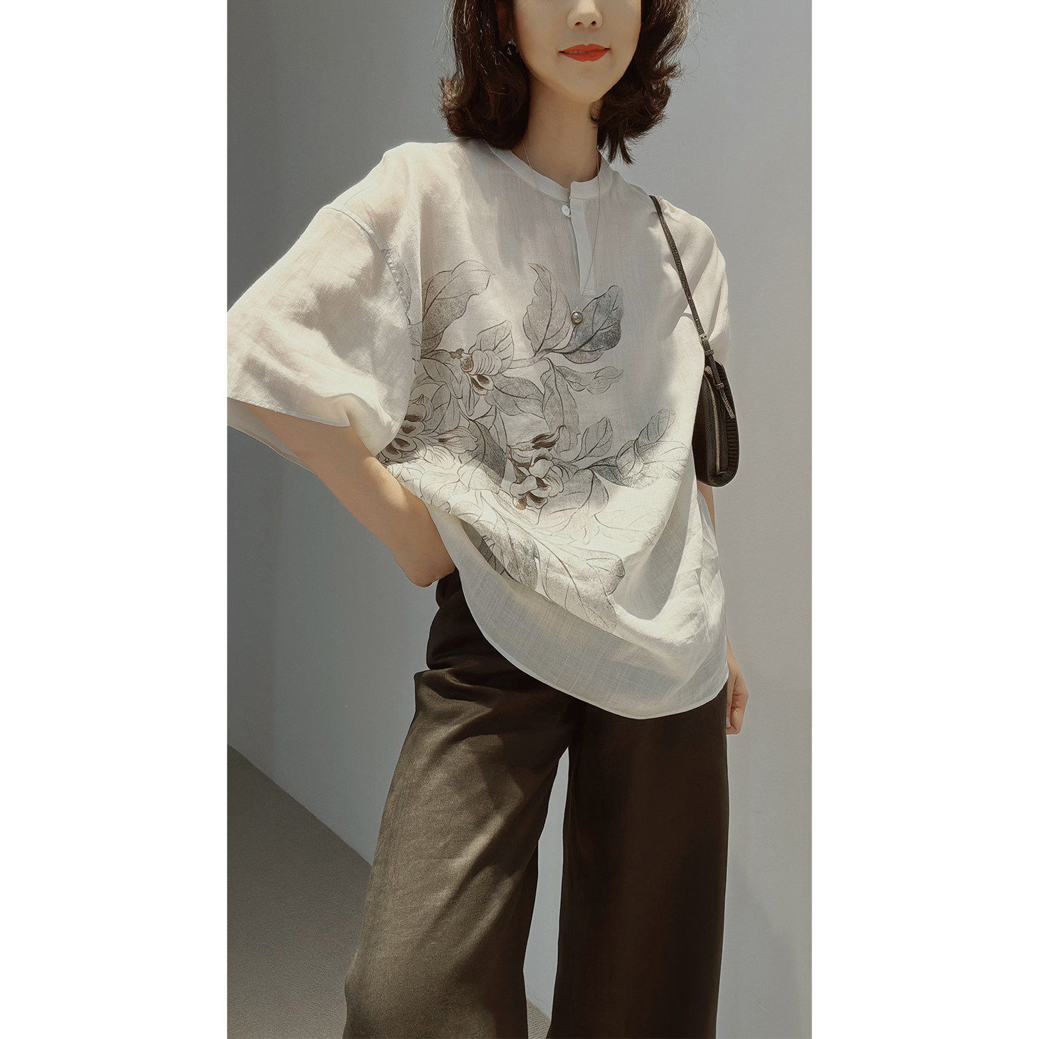 馆藏艺术《蚕豆花》【高端苎麻系列/大师精品印花】26夏/水墨气韵