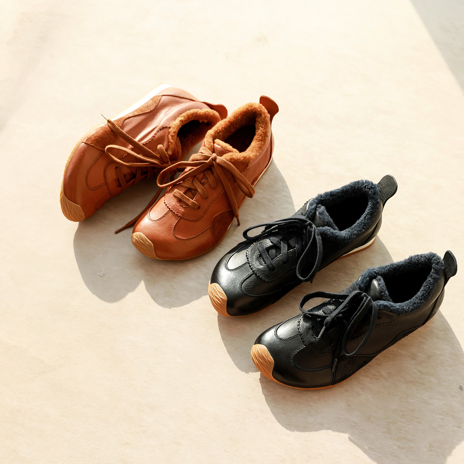 26新~LOEW*E同款【水洗马皮/柔软油亮/羊毛边+绒里】 复古 德训鞋,女鞋,时尚休闲鞋,淘宝优惠券,粉丝福利购,淘宝优惠卷