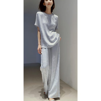 鬼绉真丝提花水光滑垂瘦东方美学