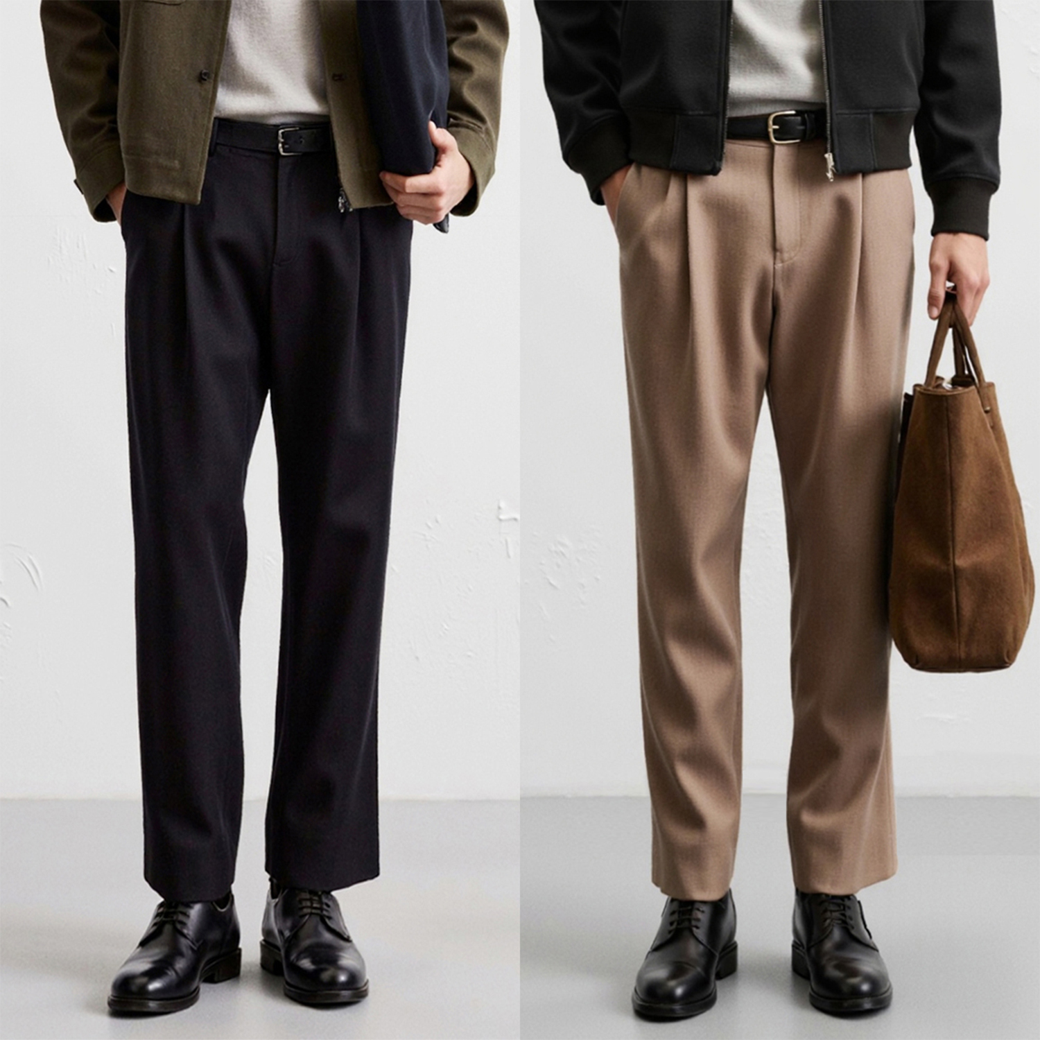 25冬【進口/加厚型羊毛/双织不扎】温润舒适/易打理轻商务长裤男