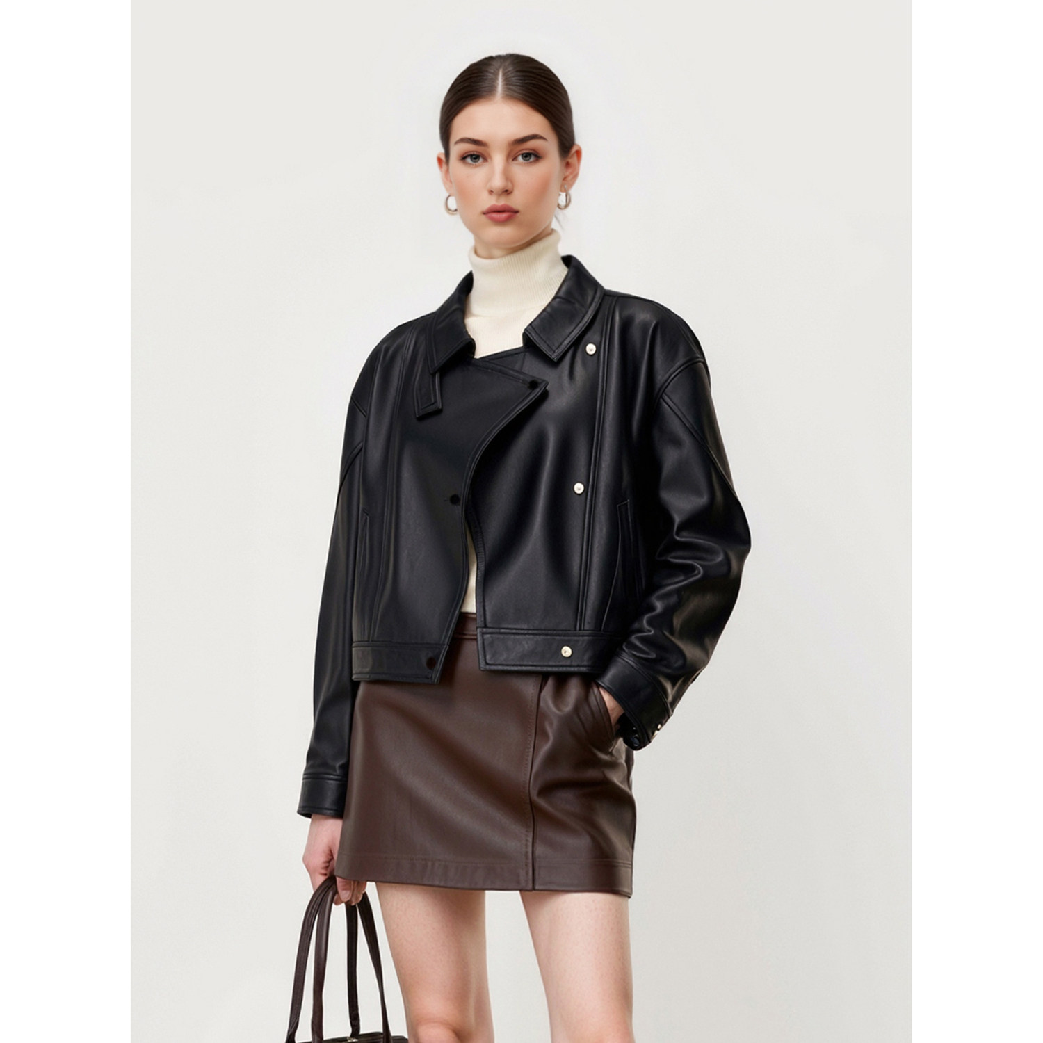 戎美【PC0621186】王炸款 三防進口绵羊皮 机车短款皮衣夹克外套,女装/女士精品,皮衣,淘宝优惠券,粉丝福利购,淘宝优惠卷