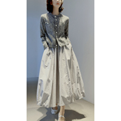 白牛骨扣开衫 26名媛香风 编织软花呢 美利奴羊毛 半裙 禾同款