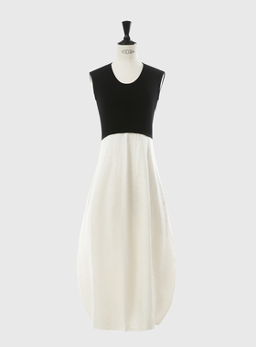 某禾同款同料—100汉麻/茶染】时髦精致/叠单穿王炸/静奢风连衣裙