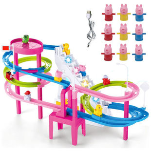 活音 HUOYIN 小猪爬楼梯玩具电动音乐佩奇滑滑梯小孩子儿童玩具