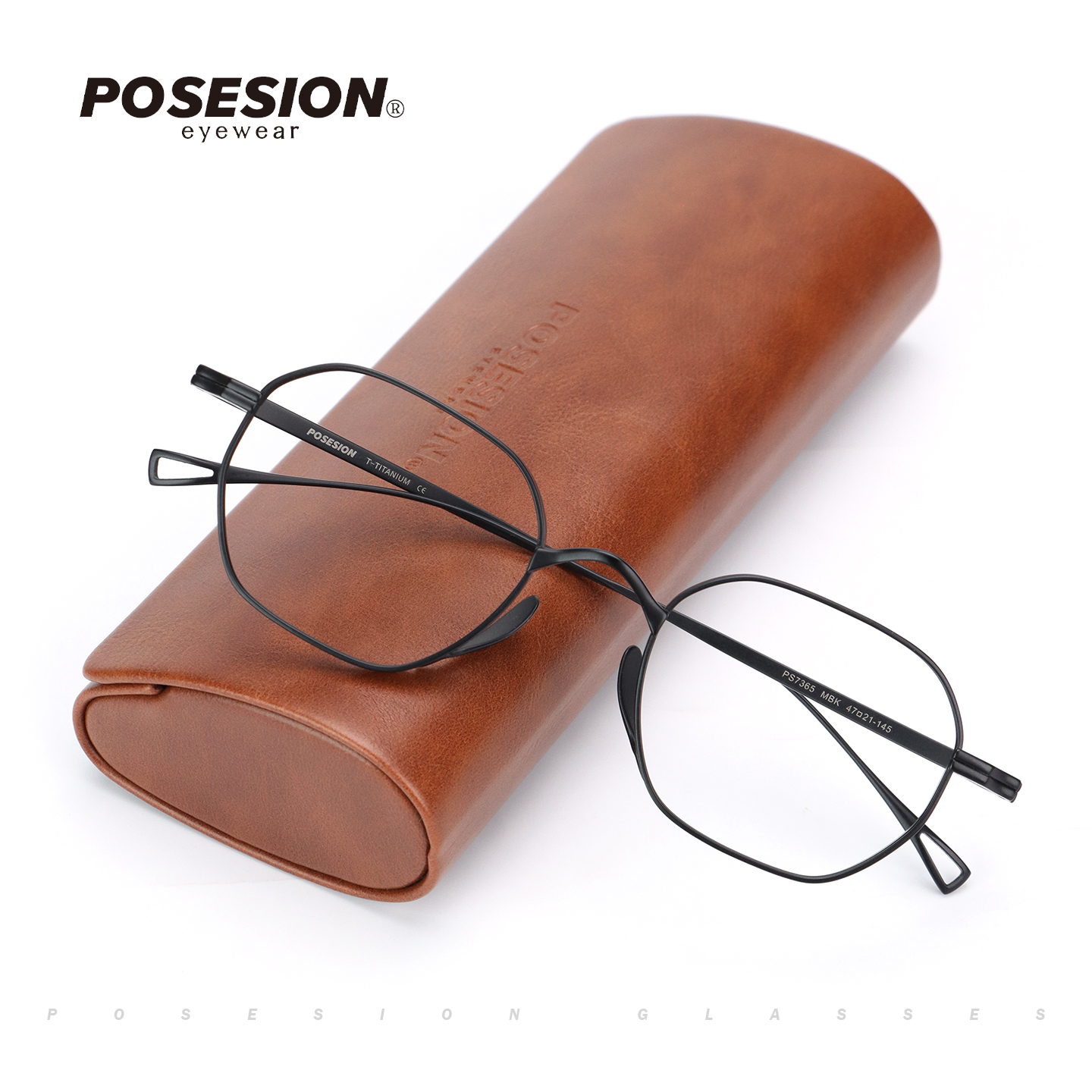 超轻眼镜架Posesion纯钛女