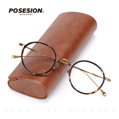 Posesion超轻纯钛眼镜架女复古