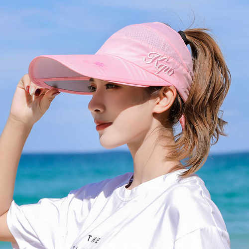 遮阳防嗮帽空顶女抽拉版大檐夏季