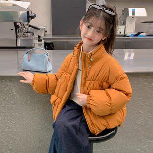 童装韩系立领短款泡芙棉服女童2025冬季新款洋气加厚保暖棉衣外套