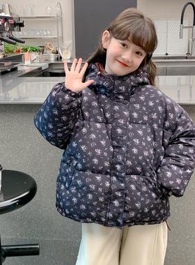 女童冬季棉衣2025新款儿童棉袄保暖加厚女孩夹棉外套碎花棉服冬装