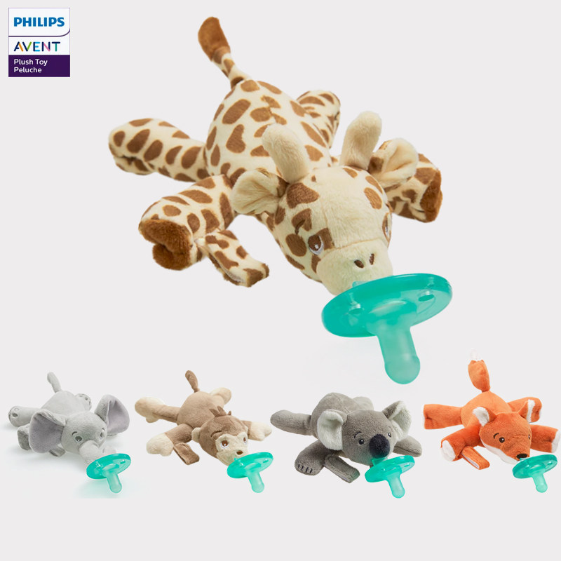 美国进口飞利浦新安怡安抚奶嘴宝宝睡觉安抚毛绒玩偶新生儿礼物