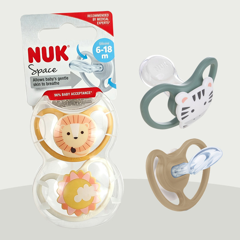 NUK安抚奶嘴德国宝宝婴儿扁拇指奶嘴0到6到18到36月防胀气1岁以上