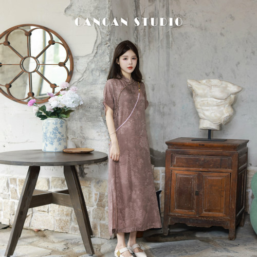 CANCANSTUDIO山茶雾雨连衣裙