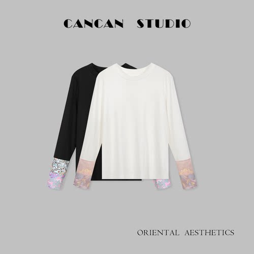 CANCAN STUDIO-新中式原创设计长袖新中式打底上衣G232198
