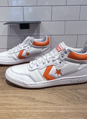 CONVERSE匡威Fastbreak Pro橘白色星箭男女中帮休闲滑板鞋A09185C