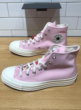 CONVERSE匡威1970S女子粉红色蝴蝶刺绣DIY坠饰高帮帆布鞋 A06095C