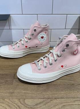 爱心帆布鞋Converse/匡威高帮女