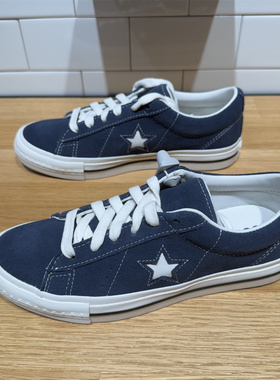 CONVERSE匡威 One Star 95藏蓝色男女复古翻毛皮休闲板鞋 A15097C