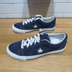 CONVERSE匡威 One Star 95藏蓝色男女复古翻毛皮休闲板鞋 A15097C