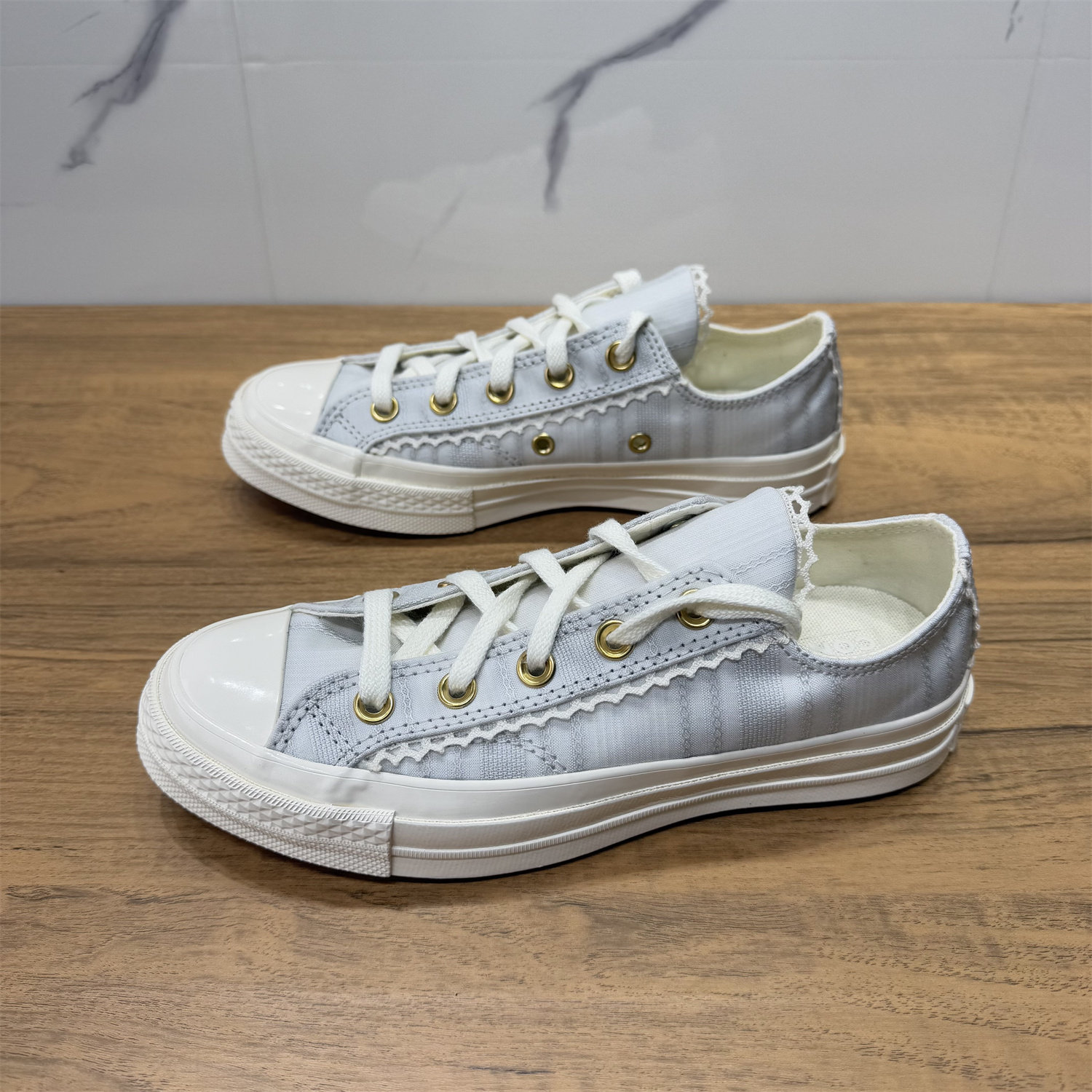 CONVERSE匡威新款1970S灰蓝色蕾丝花边男女复古低帮帆布鞋A13007C