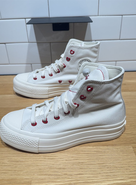 CONVERSE匡威All Star Lift情人节爱心高帮厚底增高帆布鞋A19058C