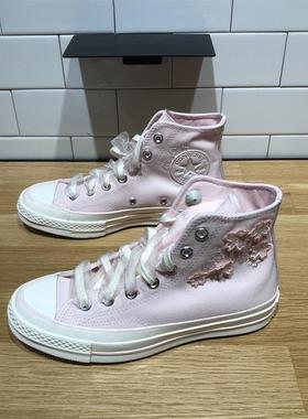 CONVERSE匡威新款1970S樱花刺绣男女休闲鞋透气高帮帆布鞋A06221C