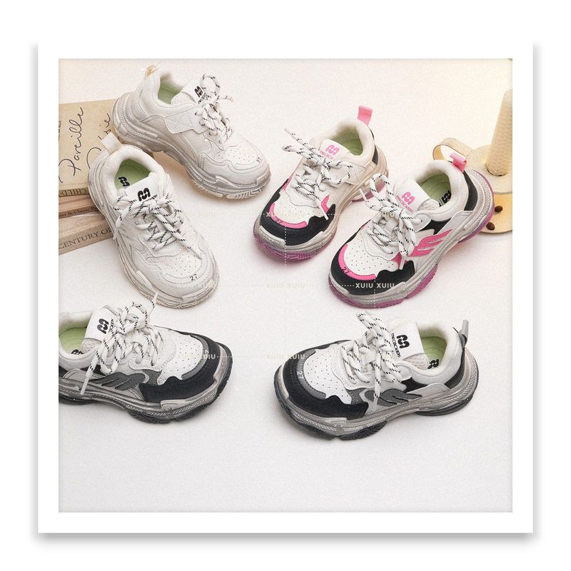 25春巴黎复古儿童运动鞋高帮春秋