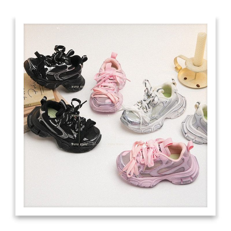 巴黎脏脏双网儿童老爹运动鞋春秋