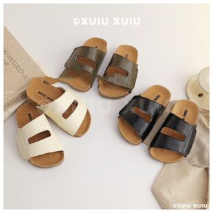 the cbc kids『简约勃肯』儿童软木凉鞋简约魔术贴【温州鞋】