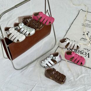 THE CBC KIDS『勃肯罗马』儿童包头复古包跟凉鞋皮面【温州鞋】