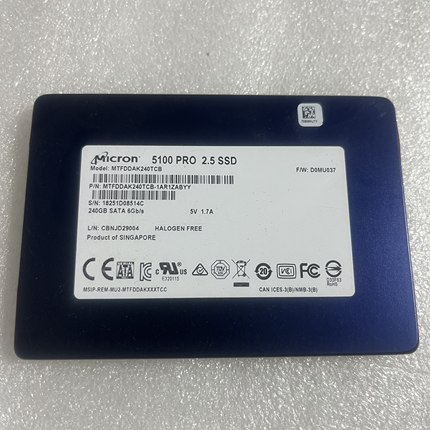 MICRON/ 镁光 5100PRO 240G SSD固态2.5寸SATA MTFDDAK240TCB