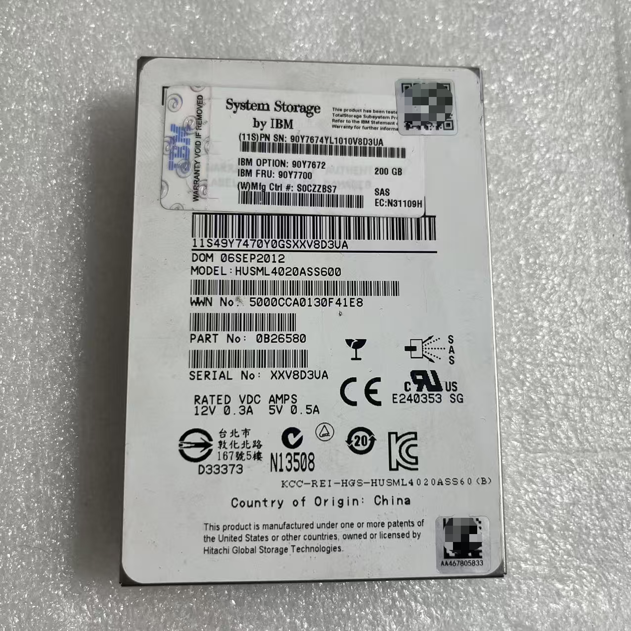 IBM HUSML4020ASS600 200 GB 2.5 SAS 6Gbps 90Y7700 ssd