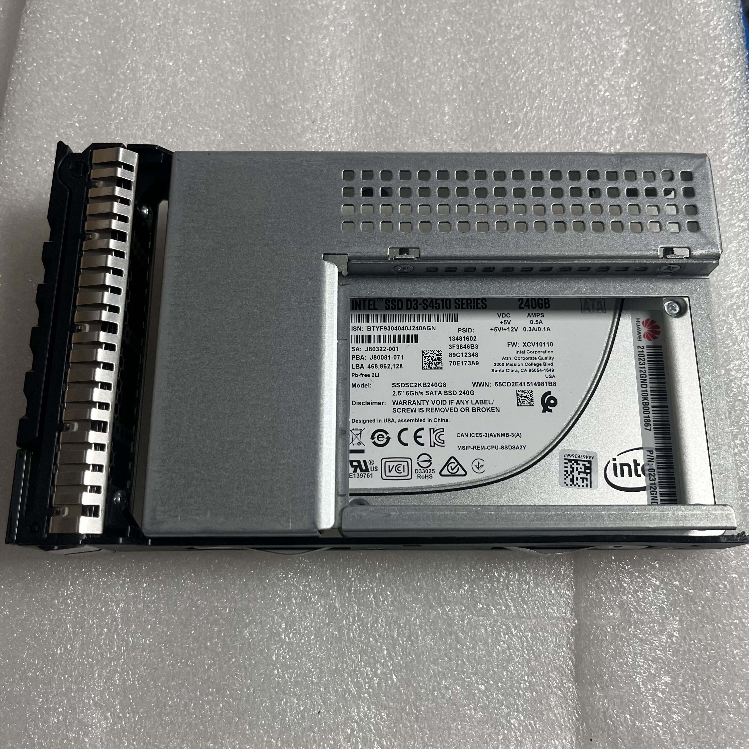 华为全新拆机 S4500 S4510 240G 02312GND SSDSC2KB240G8 服务器