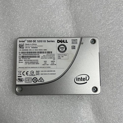 480GB 008R8 英特尔 S3510 480G SSD DELL 0008R8 R730原装拆机