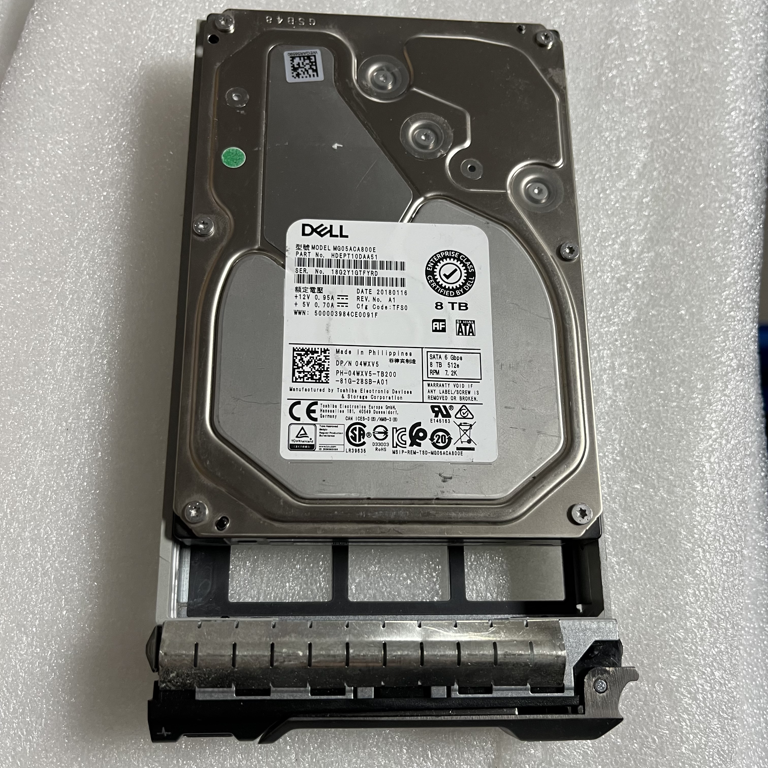 Dell8TBSATA7.2K企业级硬盘