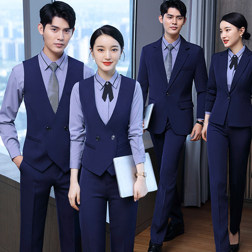 酒店前台工作装餐厅火锅饭店服务员工作服酒吧制服职业马甲套装女