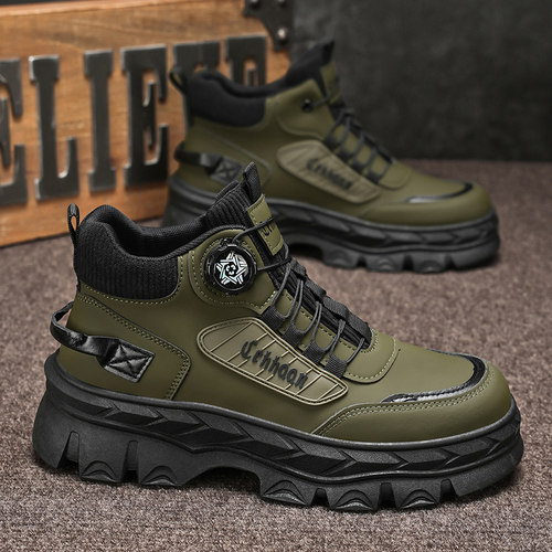 春季新款真皮断码高帮男鞋冬季马丁靴运动休闲工装靴板鞋百搭潮鞋