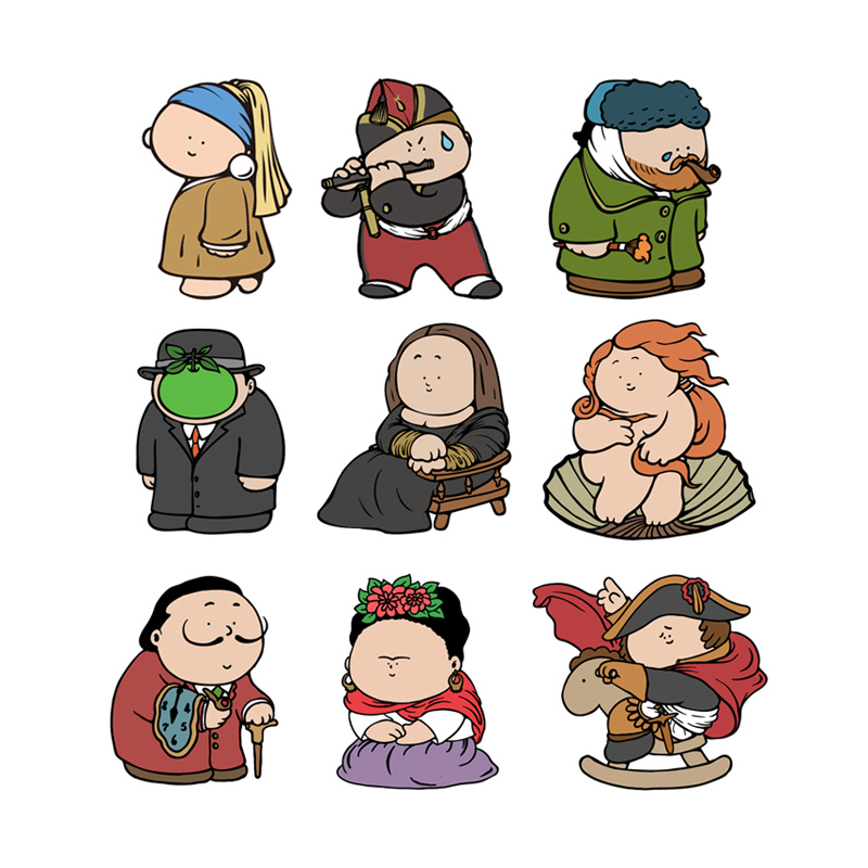 大艺术家/大都会童话系列胸针冰箱贴 大美术馆大橘子卡通徽章磁贴