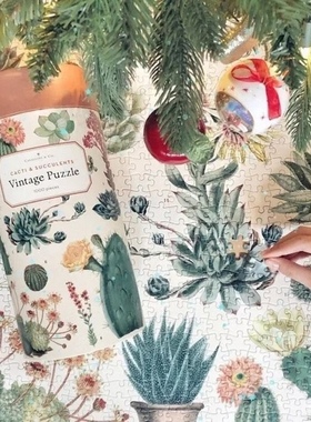 美国Cavallini 复古拼图 植物动物图谱 益智解压玩具礼物 [清仓]