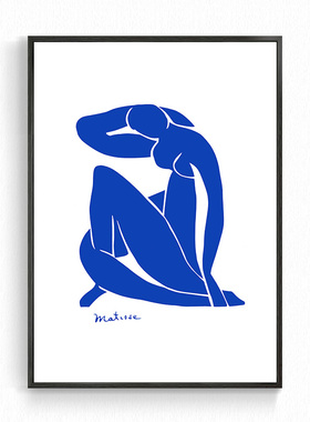 马蒂斯 野兽派抽象剪纸 蓝色裸女大师经典 旁白艺术装饰画Matisse