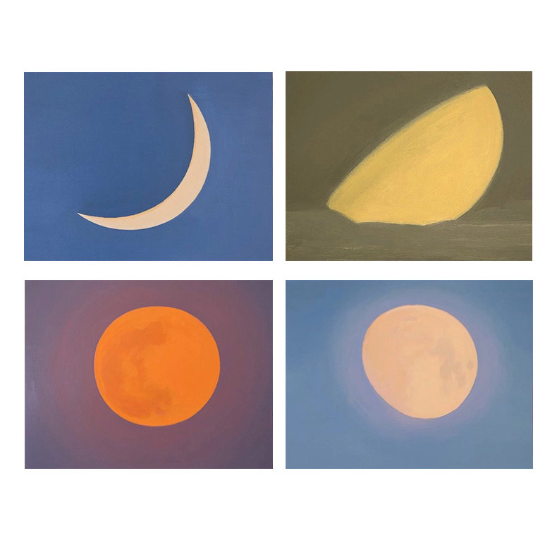 温柔静谧的月 艺术家赖巍 签名装饰画礼物 Moons系列2 深冬的月亮