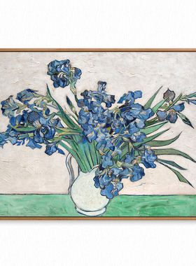 梵高的鸢尾花 杏花 印象派大师经典油画 花卉田园风光 旁白装饰画