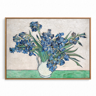 印象派大师经典 杏花 油画 花卉田园风光 饰画 梵高 旁白装 鸢尾花