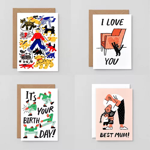 Британская обертка поздравительная открытка пара благословения, юмористическая, милая творческая карта импорта кошек и собак Кари Яхта