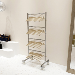 服装 架大容量仓库货架 店不锈钢移动衣架多层收纳架落地男女服装