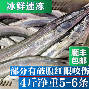 针亮鱼4斤大连当地本地渤海湾冰鲜速冻针鱼针良鱼绿骨鱼梁鱼顺丰