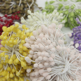 花心花蕊材料手工花diy 造花 烫花制作圆头玻璃花芯配件