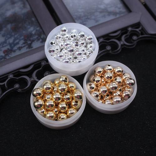 diy手工项链手链饰品保色纯铜镀18K金直孔串珠皇冠通孔隔珠材料