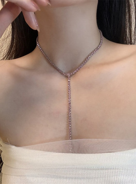 bodychain性感镀粉锆乳链配