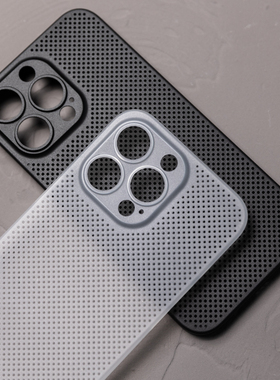 轻电科技 苹果16/15ProMax手机壳iPhone14-13-7-X-11-12ProMax/Mini超薄透气SE23磨砂洞洞夏季散热保护套